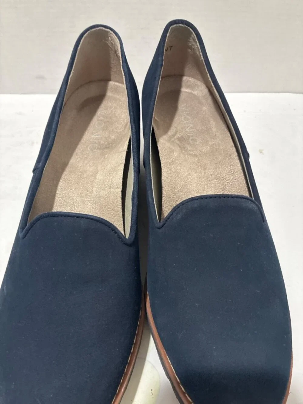 Vionic Willa wedge Womens wedges loafers navy suede chunky lug sole size 8